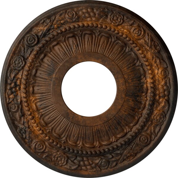 Ekena Millwork Nadia Ceiling Medallion (Fits Canopies up to 4 7/8"), Hnd-Painted Rust, 12 1/8"OD x 3 5/8"ID x 7/8"P CM12NARUS - main